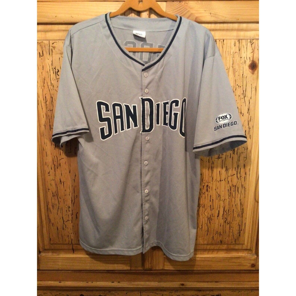 MLB San Diego Padres Baseball Fox Sports SGA Gray ADULT Jersey Hedges #18 Sz XL